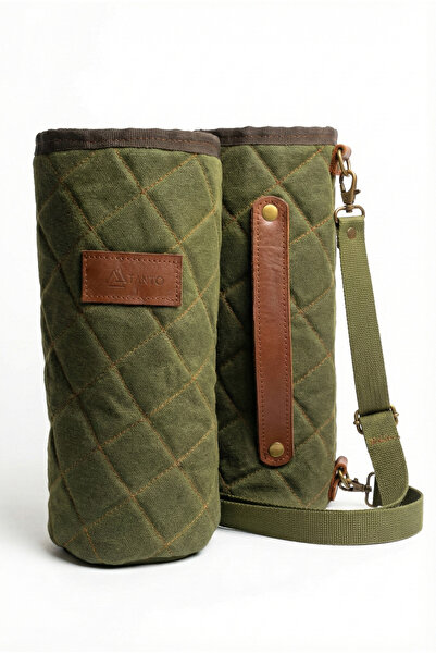 Tantobushcraft El Yapımı Hakiki Deri Kapitone Termos Kılıfı – Tanto Bushcraft...