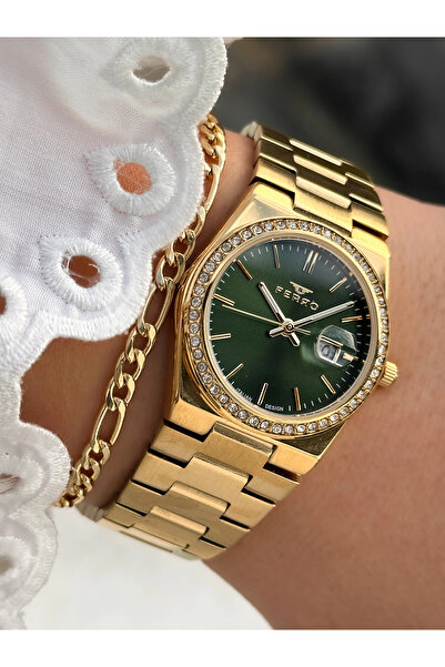 FERRO Sarı Çelik Kordon Kadın Kol Saati FL21596AWT-B6 3ATM Su Geçirmez 2 Yıl Garantili Bileklik Hediye