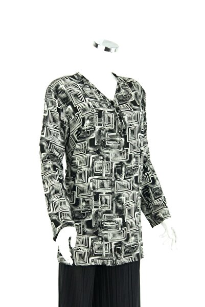 Oppland Жіноча блуза з шнурівкою на шиї, довгими рукавами, витонченим кроєм, ...