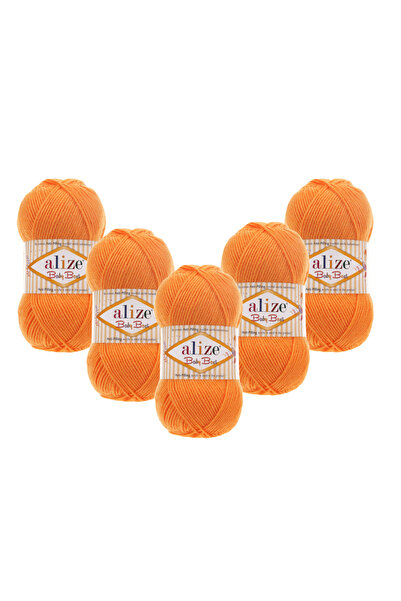 Alize 5 Pieces Baby Best Anti-Pilling Bamboo Blend 336 Orange - 100 Gr. 240 Meters.