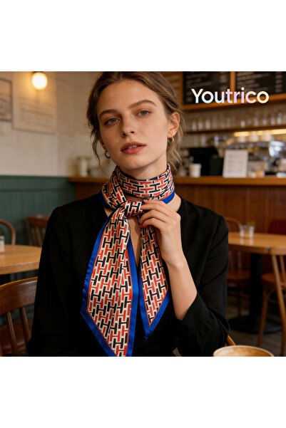 Youtrico Long silk scarves,Headbands,Contrast, letters,147cm