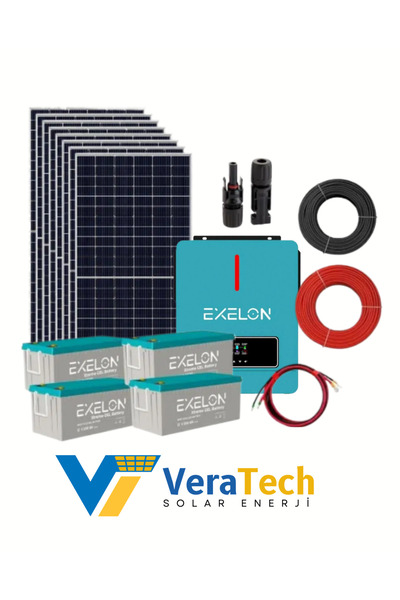 TSM ENERJİ Büyük Bahçe Evi Solar Paketi 6.2KW İnverter 4800W Güneş Paneli 800Ah Jel Akü