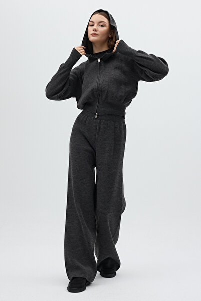 Rays طقم نسائي من سروال تريكو محبوك بـ بغطاء رأس سحابات من أنثراسايت 2460