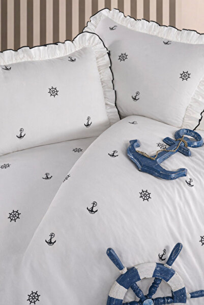 Uçkan home Σετ κρεβατιού διπλό με βολάν από 100% βαμβάκι