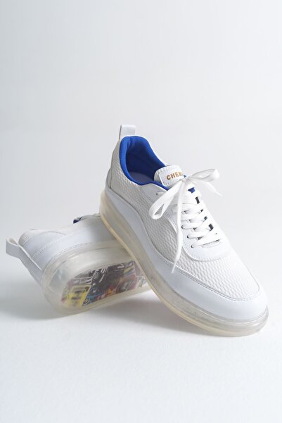 Zerenyus Celvin İpekyol Knitwear Ορθοπεδικά Ανδρικά Αθλητικά Παπούτσια Λευκό Σαξ