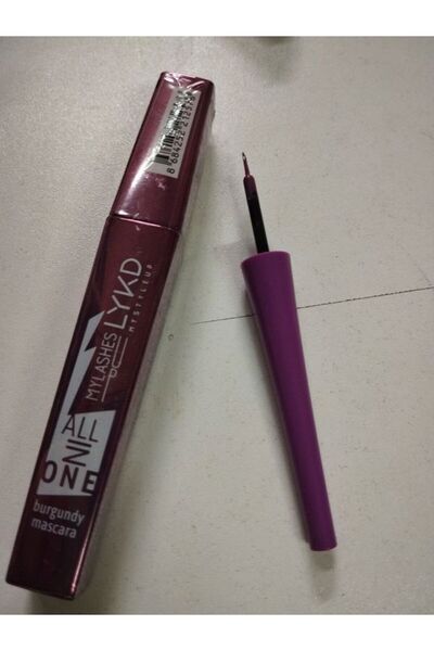 lykd All In One Maskara Hacim Ayırma Uzunluk ve Kıvrım Veren BORDO Maskara BURGUNDY mor eyeliner