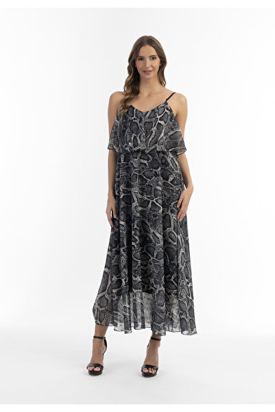 Faina Maxikleid mit Schlangenprint