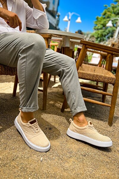 Zerenyus Velluto Premium Velvet Style Men's Casual Shoes Beige