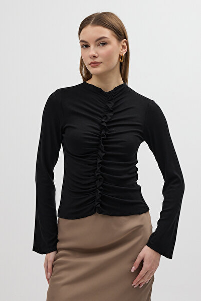 Rays Μαύρη μπλούζα με μακρύ μανίκι 8178A