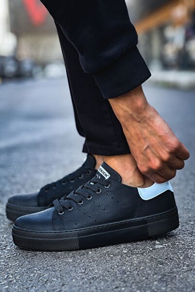 Zerenyus Тенісні преміум-кросівки з шнурівками для чоловіків, чорно-білі