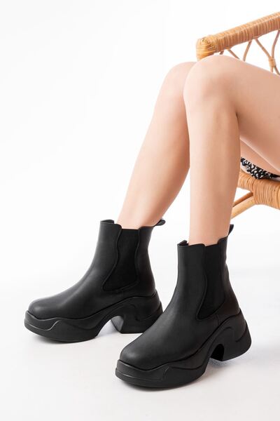 Zerenyus ZRİN-2400 Premium Μαύρες Ελαστικές Καθημερινές Γυναικείες Μπότες με ...