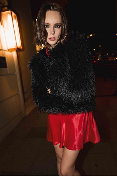 Antioch Black Faux Fur Coat