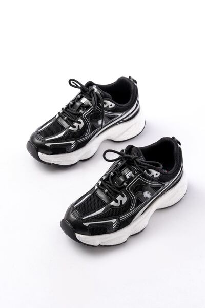 Zerenyus ZRİNF-329 Pantofi sport de damă, negri, premium, cu șireturi, pentru...