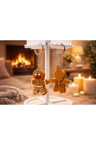 Generic Brand 10 Pcs 3D Moving Cookie Man Keychain -200