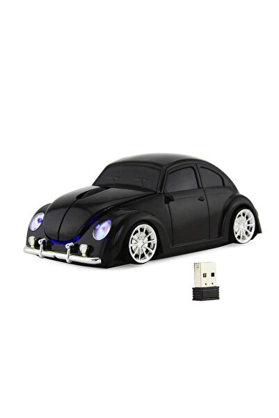 Genel Markalar Optik Mouse 2.4GHz Ergonomik Kablosuz Vosvos Araba Şeklinde Siyah
