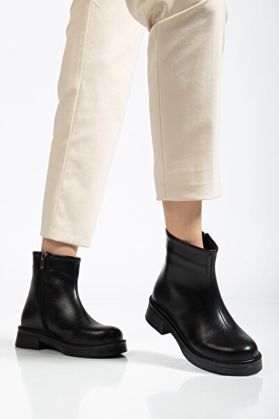 Zerenyus ZRİN-3033 Premium Μαύρες Γυναικείες Μπότες με ζαρωμένο λουστρίνι με ...