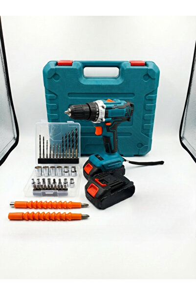 Generic Cordless Drill Set, 20V, 2 x 2000mAh Batteries, Charger, 18+3 Torque, 24 Accessories