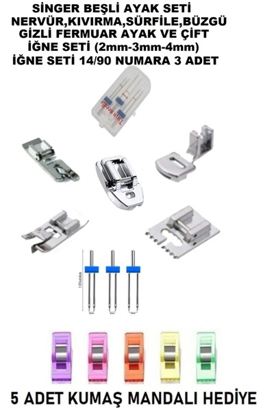 Swart Singer Zetina Beşli Ayak Set (nervür,kıvırma,sürfile,büzgü,gizli Fermua...
