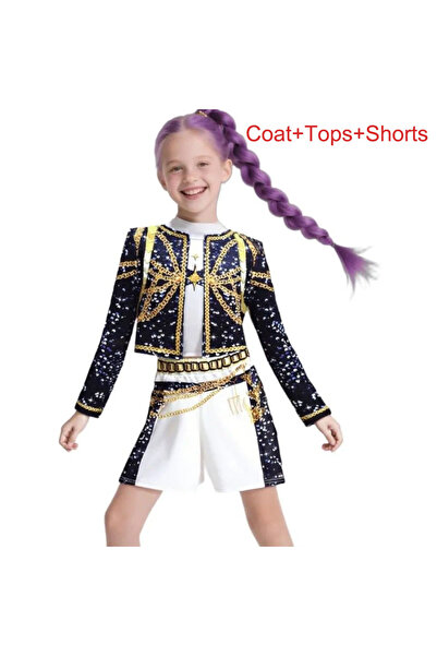 Miniso 140(130-140) 3 أزياء تنكرية للأطفال مستوحاة من شخصيات أنمي صائد الشياطين الكوريين: رومي، زوي، وميرا، مطبوعة بتقنية ثلاثية الأبعاد