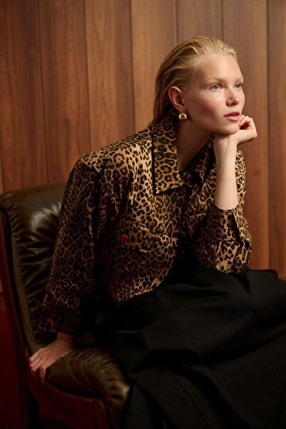 TERZİ DÜKKANI FLAM LEOPAR DESENLİ SPOR CEKET LEOPAR