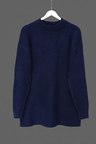 FERHEL سترة تونيك نسائية منسوجة من خيوط ناعمة ومسطحة