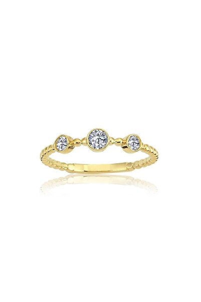 FasekGold Mini Taşlı Top Top Gümüş Yüzük