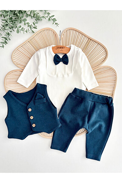 Jammybaby Smokin Yelek Papyonlu Body Pantolon Erkek Bebek Yenidoğan Mevlüt Dü...