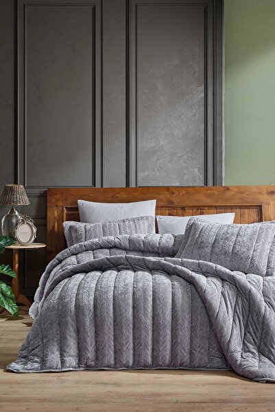 Elart Velvet Comfort Set Sleeping Set Double Velvet 6 Pieces (230X220Cm) Silver