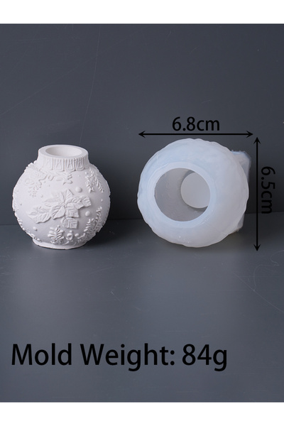 Choice قالب سيليكون ثلاثي الأبعاد لحامل شموع على شكل كرة عيد الميلاد، يمكنك ص...
