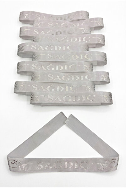 ZEYMERADE White Silver Groomsmen Arm Ribbon, 1Pcs Band and Wristband Bridesma...