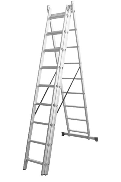 Evotools Scară din aluminiu ETS - Nr. trepte 9 Nr. secțiuni 3 590 cm