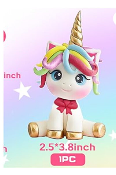 Choice 1pc Unicorn & Rainbow Cake Topper with Stars - Glitter Baby Shower Birthday Decorations