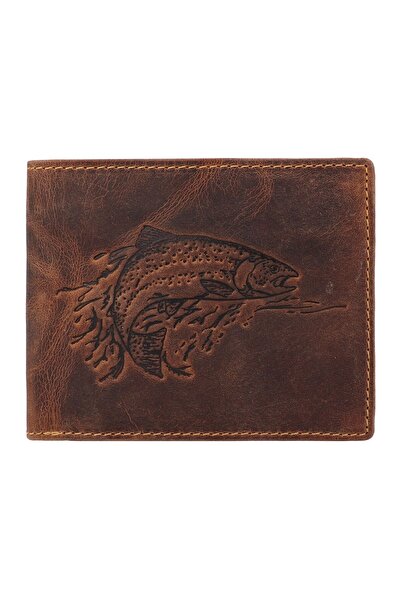 Greenburry Vintage Geldbörse mit Fisch-Prägung Leder 12 cm