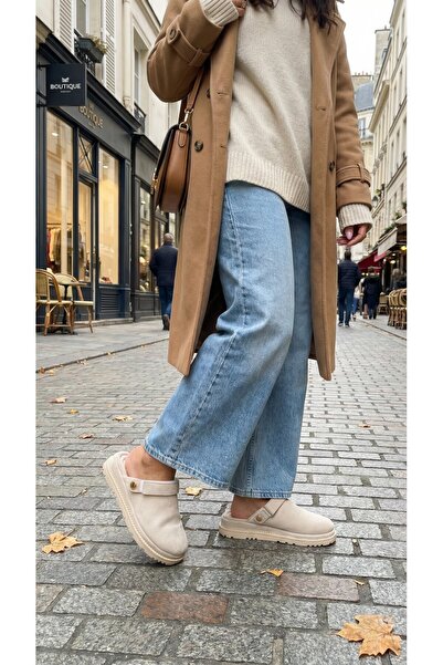 Riccon Everqinor Women's Slippers with Fur Inside 0012999 Beige