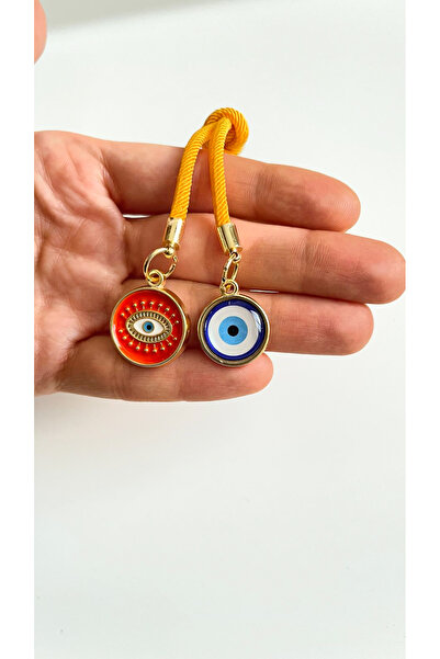 Cassime Orange String Round Eye Evil Eye Keychain