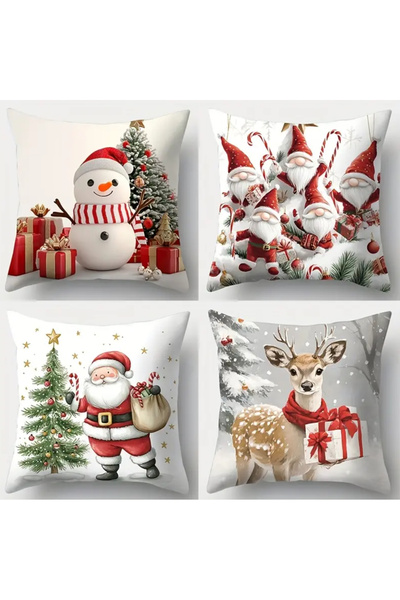 CN 4-Piece Set, Pillowcase, 44.96Cm*44.96Cm, Single-Sided Printed , Christmas...