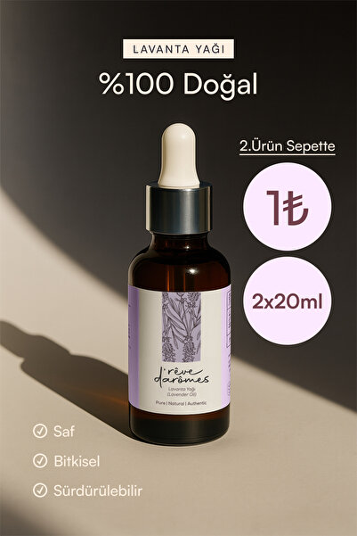 Rêve d’Arômes %100 Doğal Rahatlatıcı & Uyku Destekleyici Lavanta Yağı – 20 ml