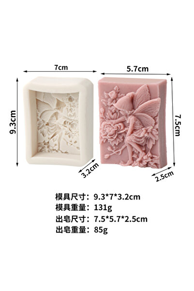 Choice قالب زهرة الجنية 1 قالب صابون سيليكون ثلاثي الأبعاد على شكل زهرة الجنية، تصميم فتاة ملاك مع وردة وفراشة، اصنعها بنفسك