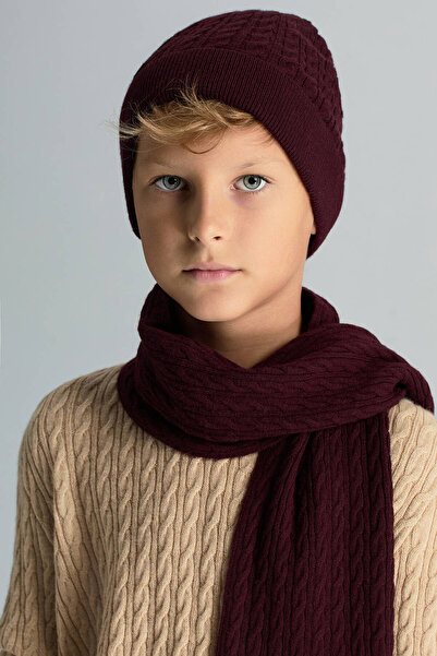 Hemington Lambswool Yün Bordo Çocuk Bere