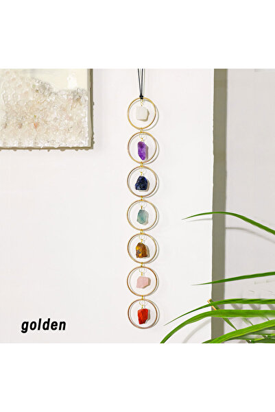 Choice 1pc golden 1PC Natural Crystal Seven Chakra Pendant Healing Crystals F...