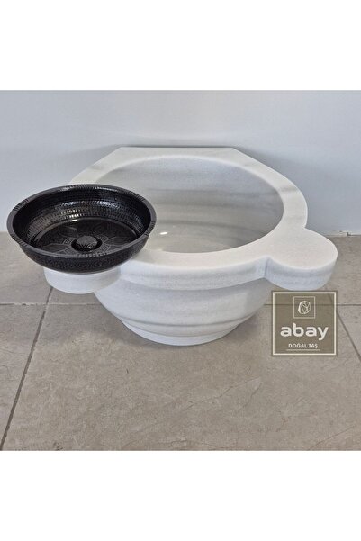 Abay Doğal Taş Afyon Beyaz Mermer Hamam Kurnası