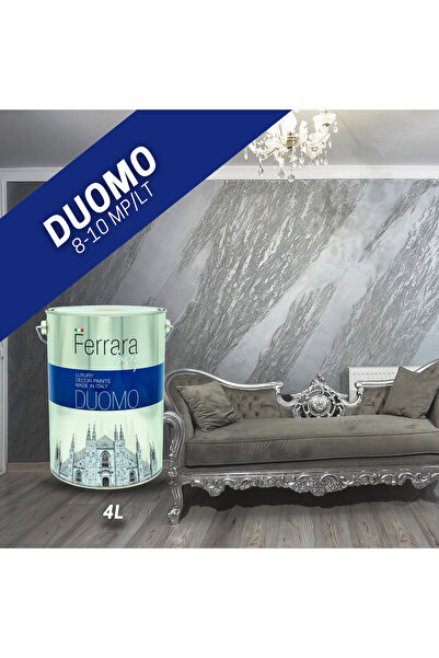 Ferrara Design Vopsea decorativa perlata Duomo, Ferrara Design, culoare argintie, 4lt