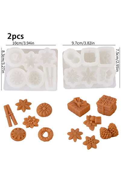 Choice GJ-143-8 مجموعة قوالب سيليكون على شكل منزل رجل ثلج لعيد الميلاد، صندوق هدايا صغير على شكل منزل رجل ثلج لعيد الميلاد