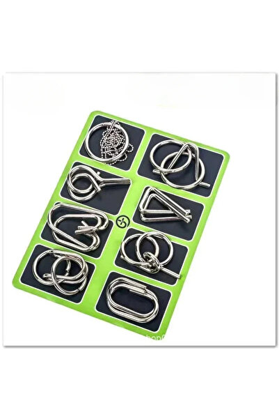 Choice Green-1Suit Fun Metal Chinese Ring Puzzle Intelligent Brain Teaser IQ Logic Game for Children Adult