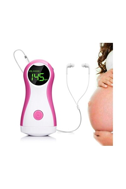 SSMEDIA Aparat pentru detectarea batailor inimii/pulsului fatului, cu afisaj LCD si casti, pentru gravide