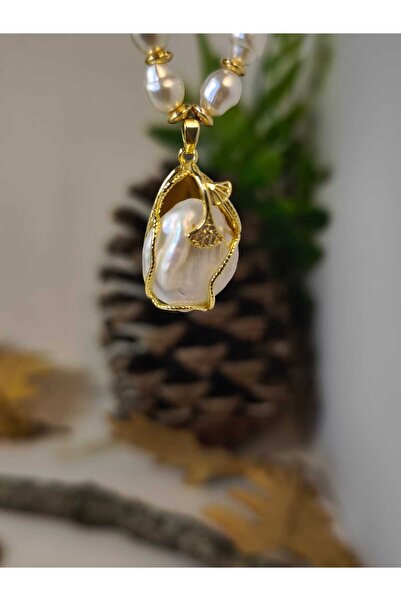 QERMA Barok İncili Kolye - Gerçek İnci Kolye - Premium Barok İnci Yılbaşı Yen...