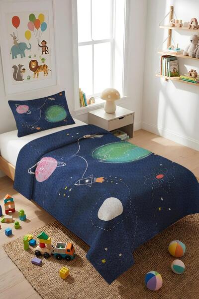 Dolce Mariee طقم غطاء سرير للأطفال مفرد من قماش المخمل اللامع (قطعتان) TKY0010