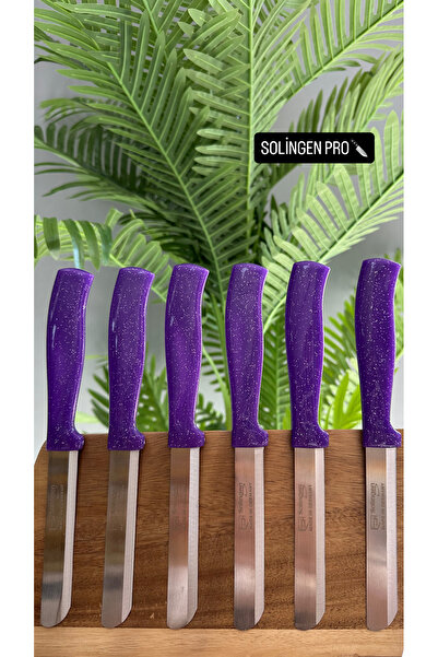 Solingen Pırıltı Serisi 6’lı Mikro Tırtıklı Sebze ve Meyve Bıçağı (MOR)