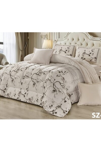 Roshen طقم لحاف نفرين مفرش 6 قطع مخمل فرو شتوي لحاف مقاس 230*250سم