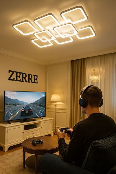 ZERRE Shop ZERRE RAPTOR 6+2 Gün Işığı Ultra Güçlü Led Plafonyer Avize Modern Kare Tasarım